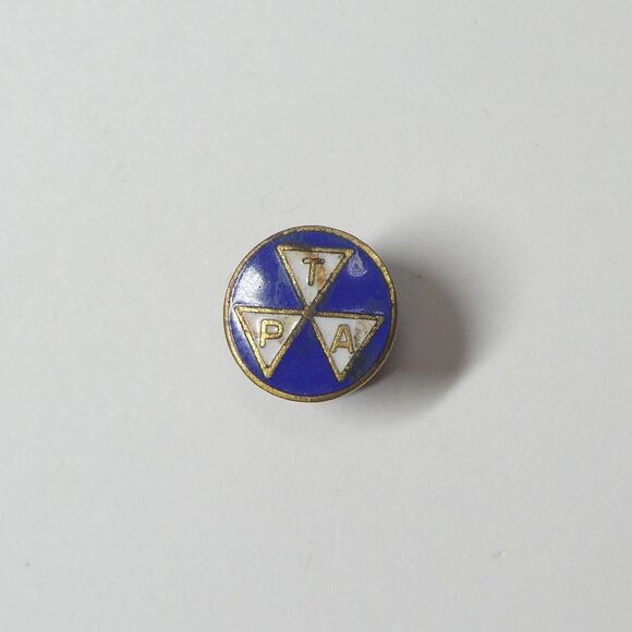 TPA Travelers Protective Association Enamel Lapel Pin Vintage Blue Screwback - Picture 1 of 6